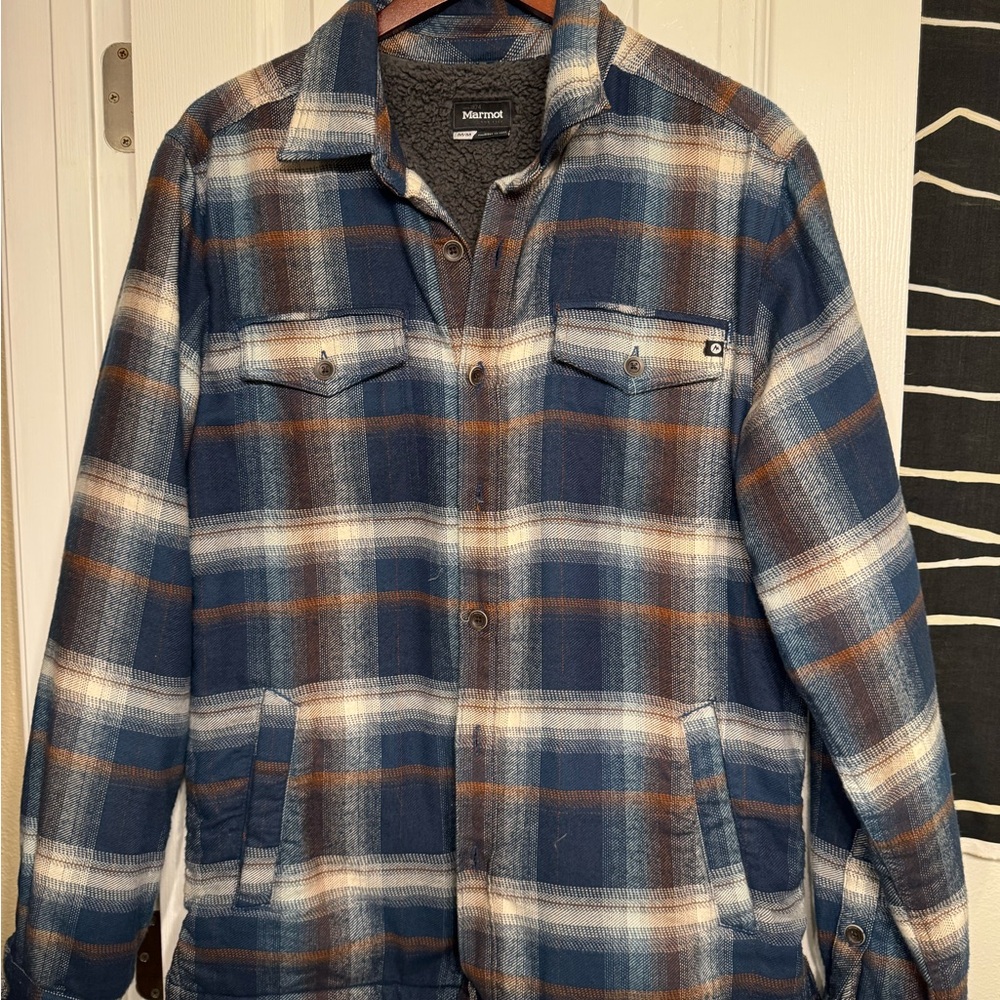 Marmot Blue and Brown Lightweight Shirt Jacket